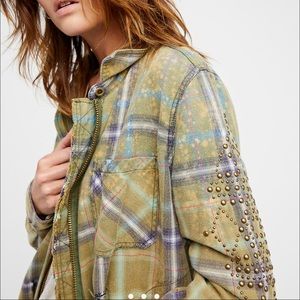 Free People Deconstructed Flannel Shirt Jacket